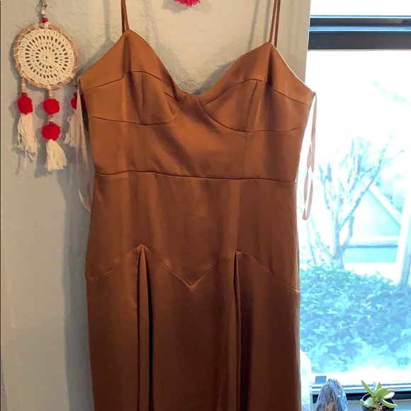 Free people gold midi dress - Picture 4 of 7